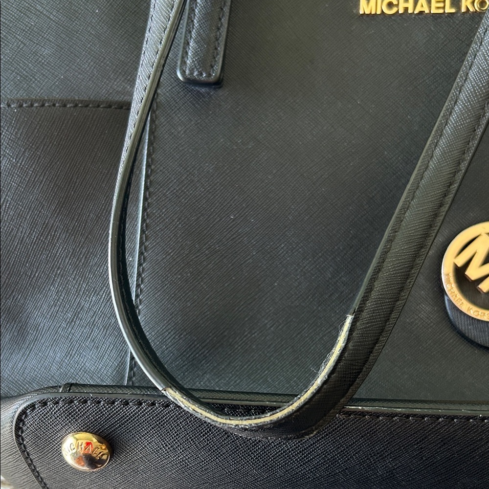 Michael Kors Black Tote with Gold Hardware - Picture 3 of 7